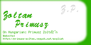 zoltan primusz business card